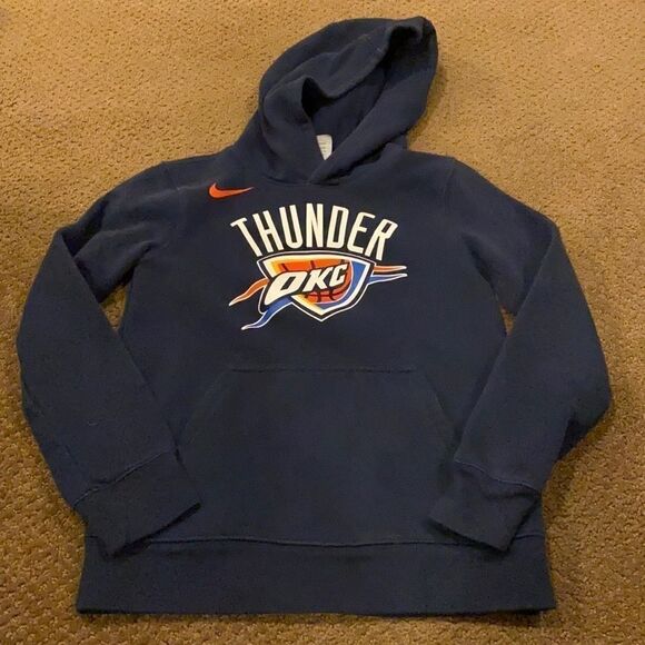 Nike Boys OKC Thunder Navy Hooded Sweatshirt - Picture 1 of 6